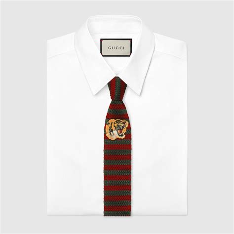 paolo gucci necktie tiger|Gucci Tiger Underknot Silk Tie .